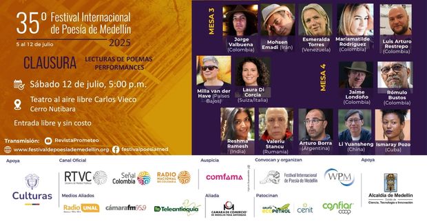 Clausura del 35º Festival Internacional de Poesía de Medellín