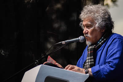 Lectura de Juan Manuel Roca (Colombia). © #25FIPM. Photo: Sara Marin